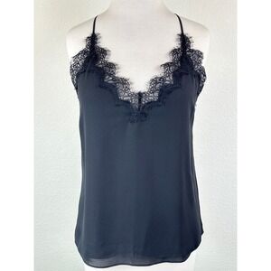 Socialite Black Lace Overlay Racerback Tank Cami Flowy Goth Indie Sleaze S